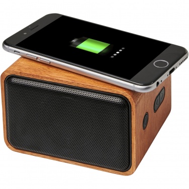 Logotrade promotional giveaway image of: Wooden 3W speaker with wireless charging pad